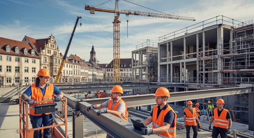 Bauarbeiter auf einer Baustelle - Fachkräfte aus Polen Erfahrungsbericht