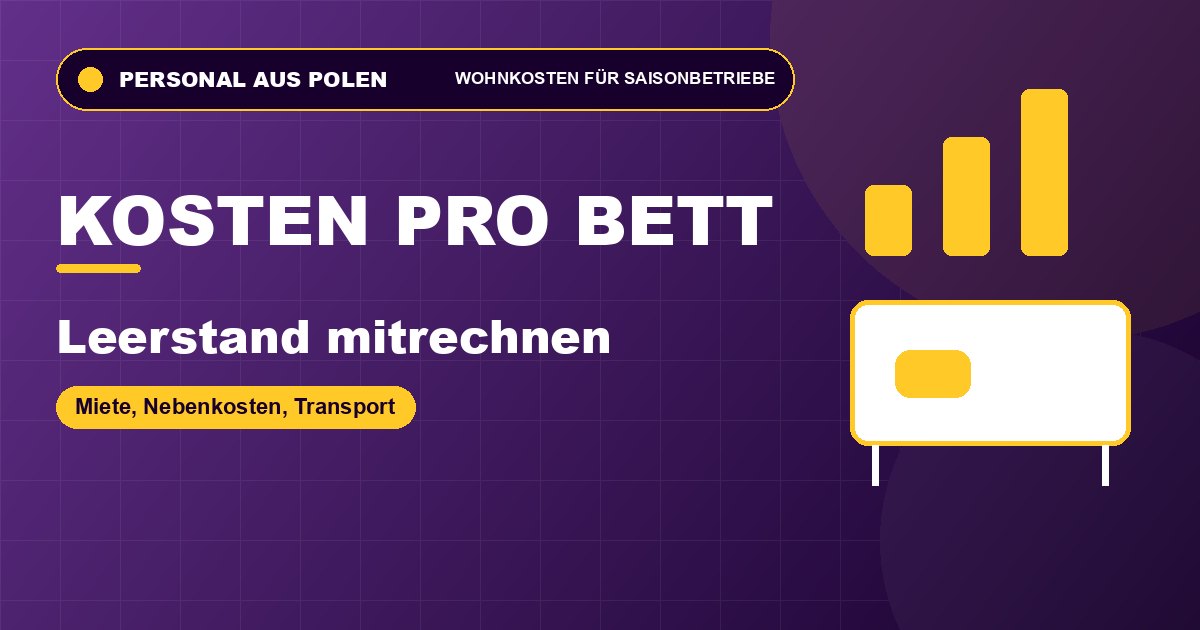 Wohnkosten für Saisonbetriebe als Vollkosten pro belegtem Bett mit Leerstand kalkulieren