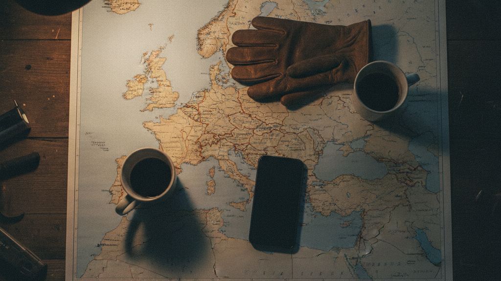 Europakarte auf einem Werkstatttisch als Verbindung zwischen Deutschland und Polen
